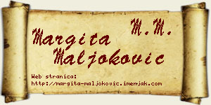 Margita Maljoković vizit kartica